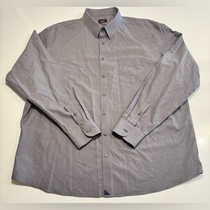 UNTUCKit Men Size 3XLT TALL Wrinkle Free Button Down Shirt Gray 100% Cotton